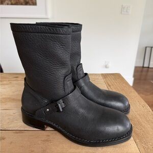 Rag & Bone Black Leather Mid-Calf Moto Boots - new!